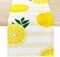 Yellow & White Lemon Table Runner – Summer & Spring Kitchen Decor, Farmhouse Dining Table Decoration, 13 × 72 Inch
